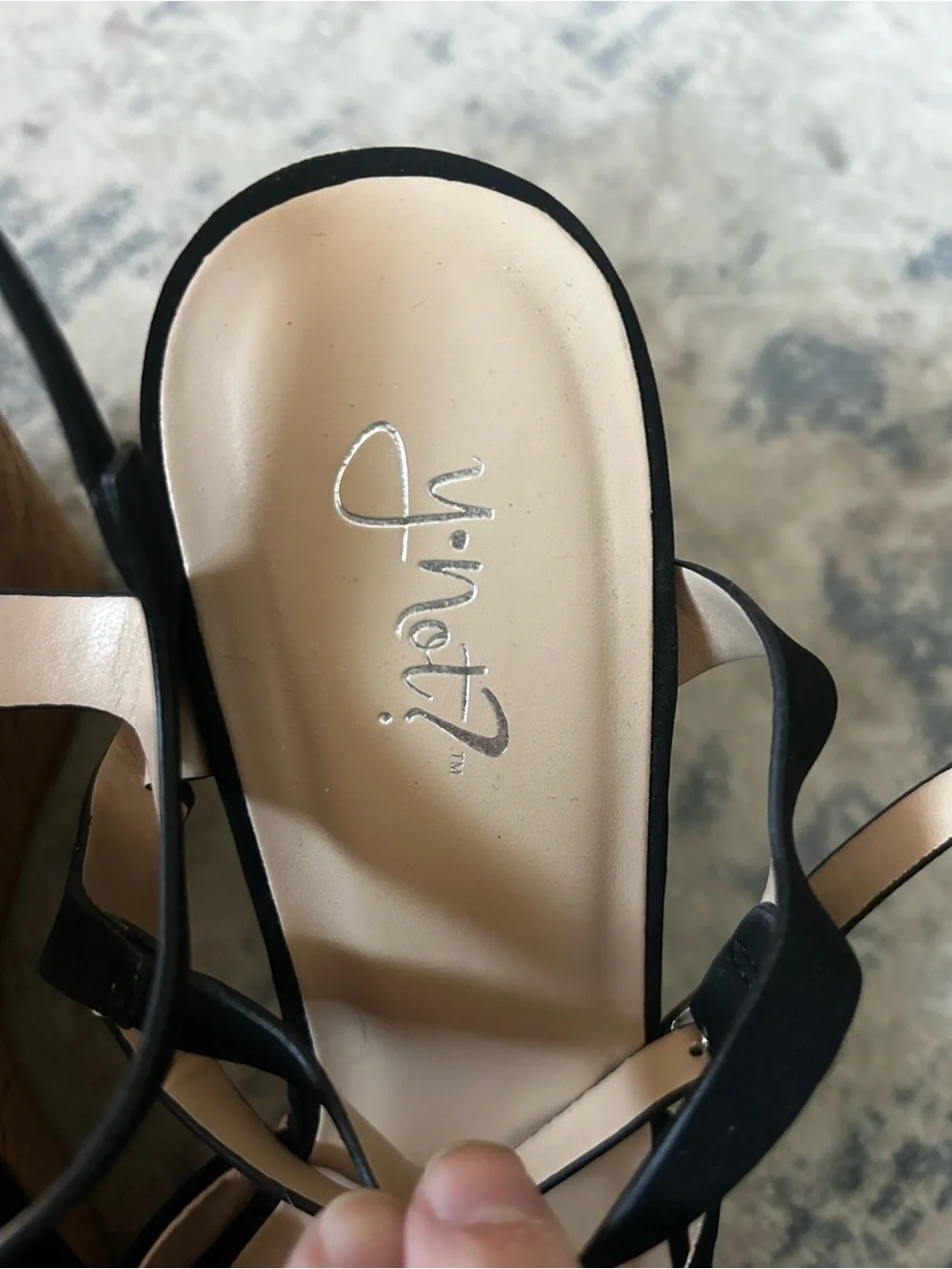 Vince Camuto Black Strappy Wedge Sandals